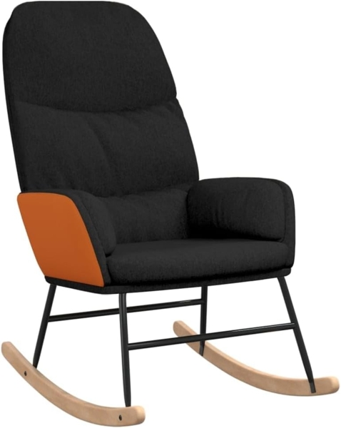 vidaXL Schaukelstuhl Schwarz Stoff 341048