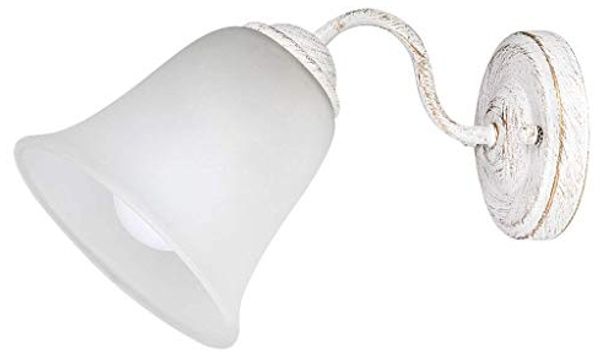 Rabalux Fabiola Wandleuchte antik weiß, opal glas E27 dimmbar