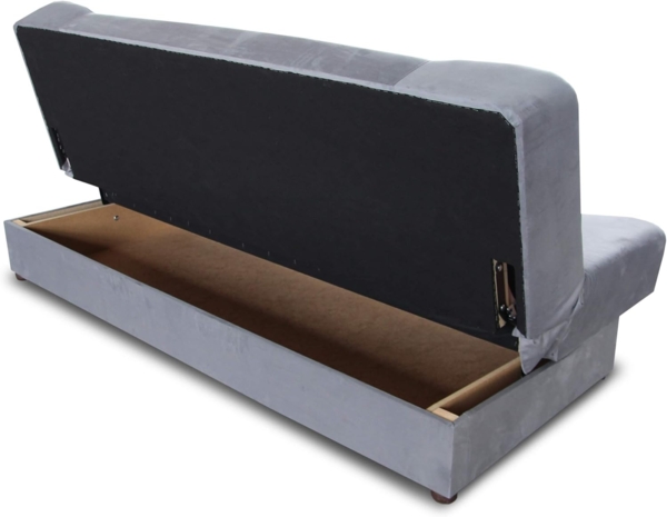 Schlafsofa Sena - Sofa mit Schlaffunktion und Bettkasten, Velours Stoff, Bettsofa mit Bonell-Federkern, Couch (Pink (Manila 09)) Bild 5