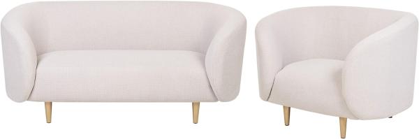 Sofa Set Polsterbezug beige gold 3-Sitzer LOEN