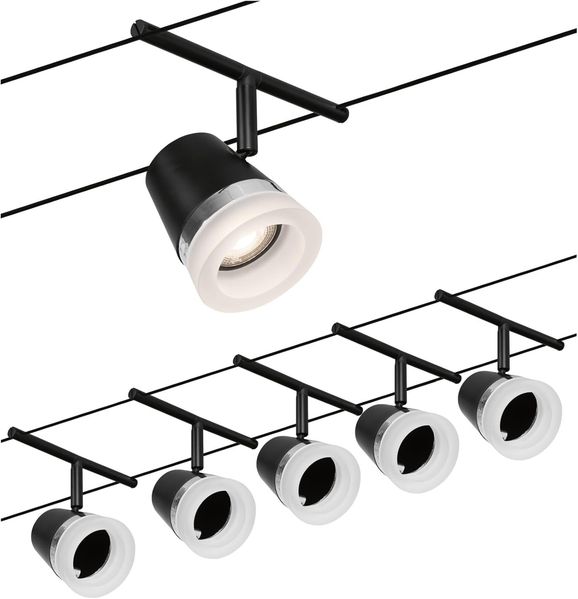 Paulmann No. 94463 Seilsystem Cone Basisset Schwarz 5x max. 10W DC 60VA Bild 6
