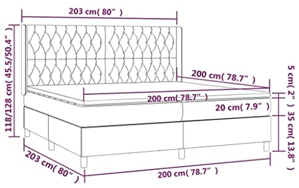 vidaXL Boxspringbett mit Matratze Dunkelblau 200x200 cm Samt 3132883 Bild 2