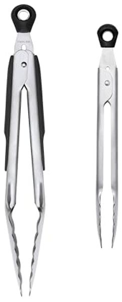 OXO Good Grips Kochzange OXO 2-teiliges Zangenset, die gezackten Edelstahlkanten sorgen für einen sicheren Griff