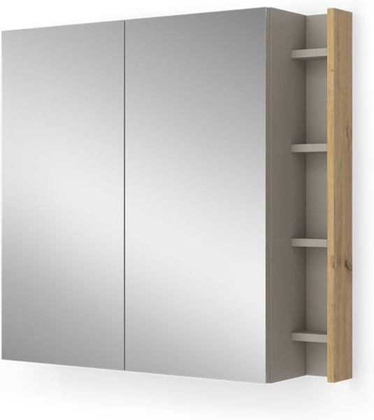 Badspiegelschrank Edelin Cashmere 80 x 75 cm mit Regalen Vicco