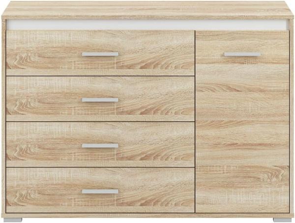 Kommode "Avo" Sideboard 120cm Sonoma Eiche weiß anthrazit