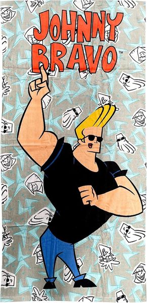 strandtuch Johnny Bravo junior 70x140 cm Baumwolle grau