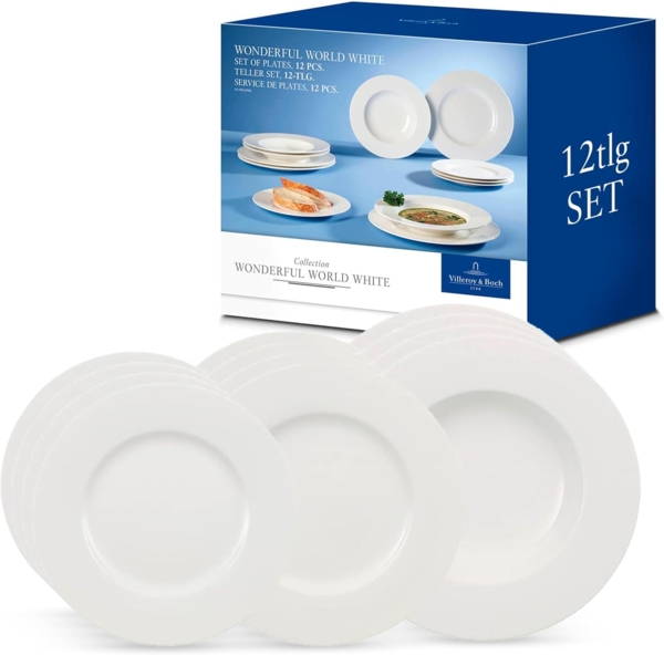 Villeroy & Boch Wonderful World White Teller-Set 12-teilig