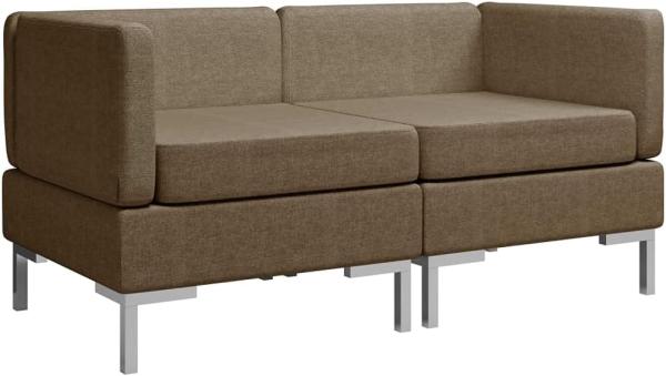 vidaXL Modular-Ecksofas 2 Stk. mit Auflagen Stoff Braun