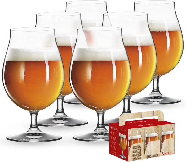 Spiegelau Beer Classics Biertulpe, 6er Set, Bierglas, Pilsglas, Bier, Glas, Kristallglas, 440 ml, 4991884