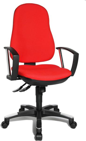 Topstar 9020AG21, Trend SY 10, Bürostuhl, Schreibtischstuhl, ergonomisch, mit Armlehnen, Bezugsstoff rot