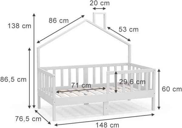 Vitalispa Hausbett Justus Weiß 70 x 140 cm Bild 3