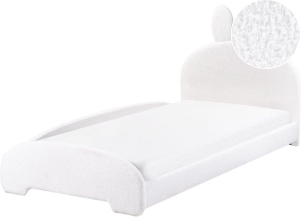 Kinderbett Kaninchen Bouclé PERROS 90 x 200 cm Cremeweiß