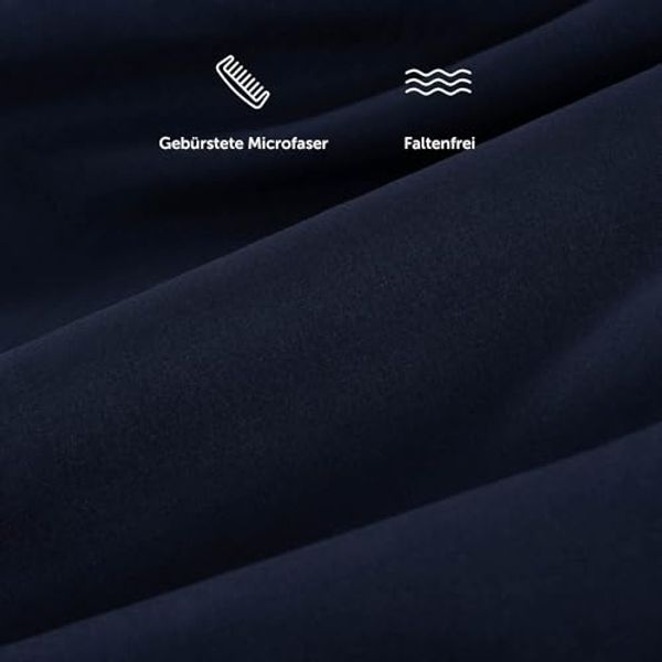 Blumtal® Spannbettlaken Microfaser - Spannbettlaken 90x190 cm im 2er Pack - Oekotex zertifizierter Bettbezug in 90x190 cm - Bettlaken für Matratzen im Set 90x190 cm - Bettbezug -Dark Ocean Blue - Blau Bild 4