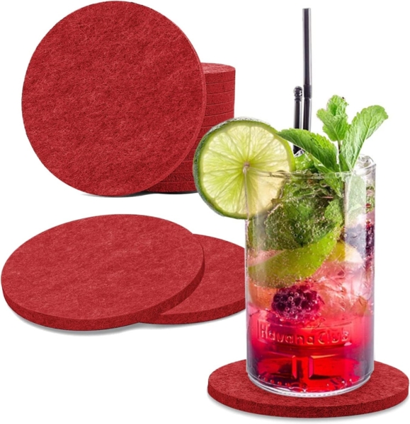 wortek Getränkeuntersetzer Filz-Untersetzer Rund für Gläser 8er Tischset, Zubehör für Tisch & Gläser, Set, 8-tlg, cm Bild 1