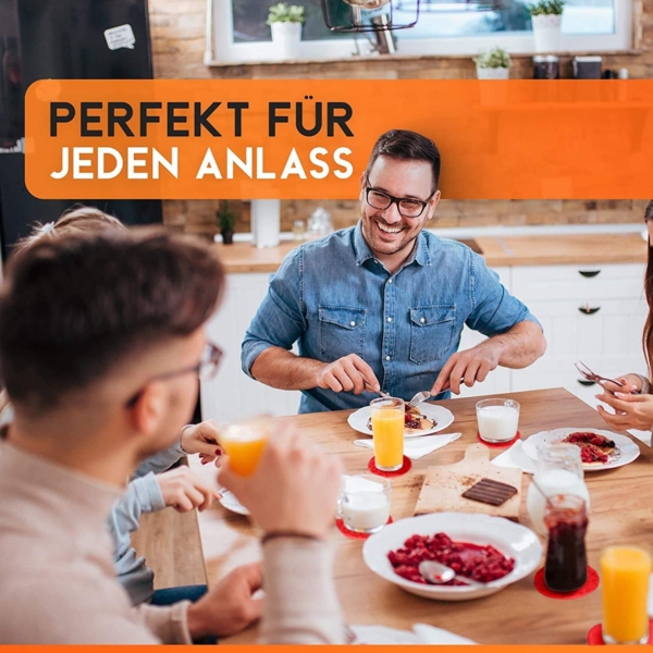 wortek Getränkeuntersetzer Filz-Untersetzer Rund für Gläser 8er Tischset, Zubehör für Tisch & Gläser, Set, 8-tlg, cm Bild 4