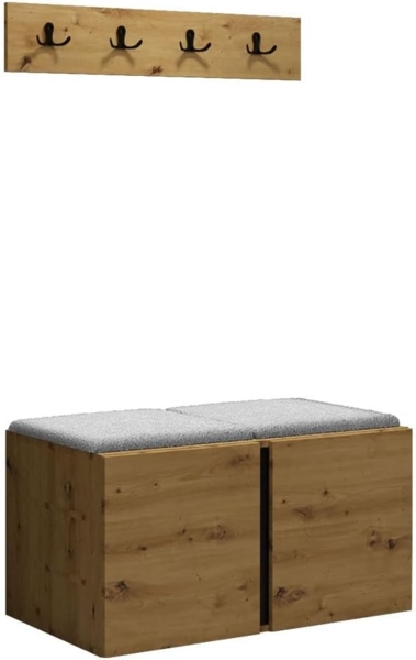 Garderoben-Set Monati VI, Artisan Eiche / Artisan Eiche + Schwarz, Farbe: Abriamo 06