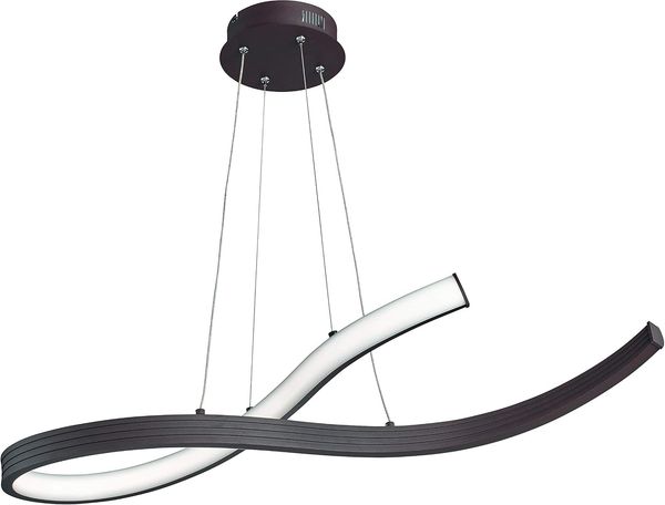 LED Hängeleuchte, geschwungen, rost-farben, H 160 cm, HEDI