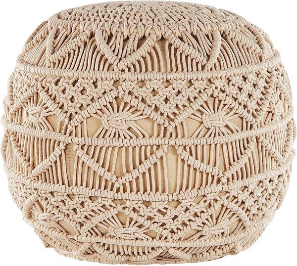 Pouf beige ⌀ 40 cm KAYSERI