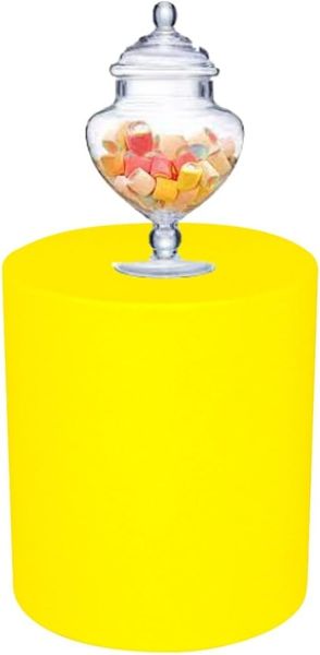 Kloris Runde Säule Sweet Table Höhe 40 cm Durchmesser 35 cm Farbe Gelb Made in Italy