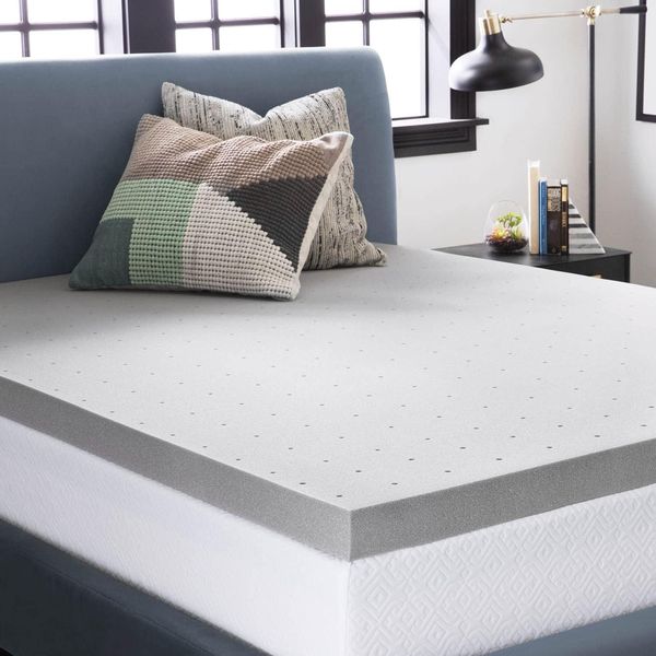 LUCID 7,5 cm Bambuskohle Memory Foam Matratzenauflage - Aktivkohle - Atmungsaktive Matratzenauflage, Doppelbett (135x190 cm)