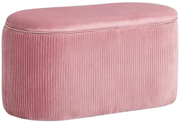 HOMCOM Sitzbank Polsterbank mit Stauraum (Aufbewahrungsbank, 1-St, Truhenbank), Rosa 81 x 40 x 41 cm