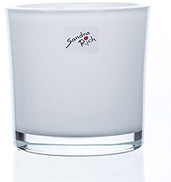 Sandra Rich Übertopf SANDRA RICH, Glasübertopf WEISS "cylindrical heavy Pot H 12cm/11,5cm"