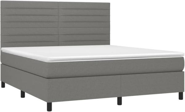 vidaXL Boxspringbett mit Matratze Dunkelgrau 180x200 cm Stoff 3141874