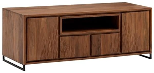 TV-Bank Lowboard Maddox massivum Akazie Massivholz braun 120x45x45 cm Fernsehbank TV-Board Fernsehtisch TV-Möbel Holzbank Stauraum