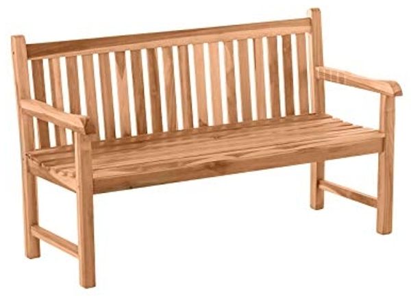 Gartenbank Sitzbank mit Rückenlehne 2-Sitzer 150 Teak