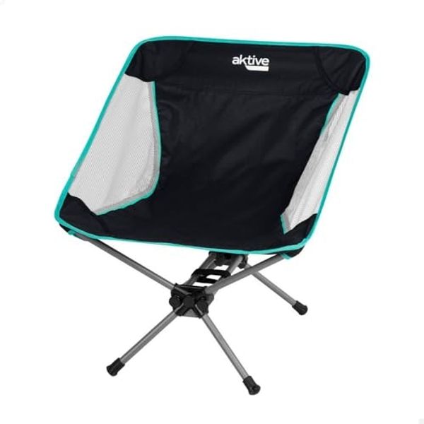 AKTIVE Camping-Klappstuhl, sehr kompakt, Stahl und Polyester, max. 110 kg, 58 x 36 x 66 cm, bequem und langlebig, rutschfest, mit Tragetasche, vielseitig einsetzbar, langlebig, Outdoor-Stühle (63047)
