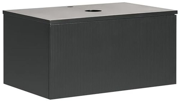 Wandmontierter Waschtischunterschrank ALZIRA 80 cm 52 cm 40 cm Schwarz