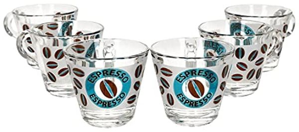 Ritzenhoff & Breker Tasse 6er Set Espressotasse 80ml Cremona Blau 6 cm - Ritzenhoff 0806205, Glas
