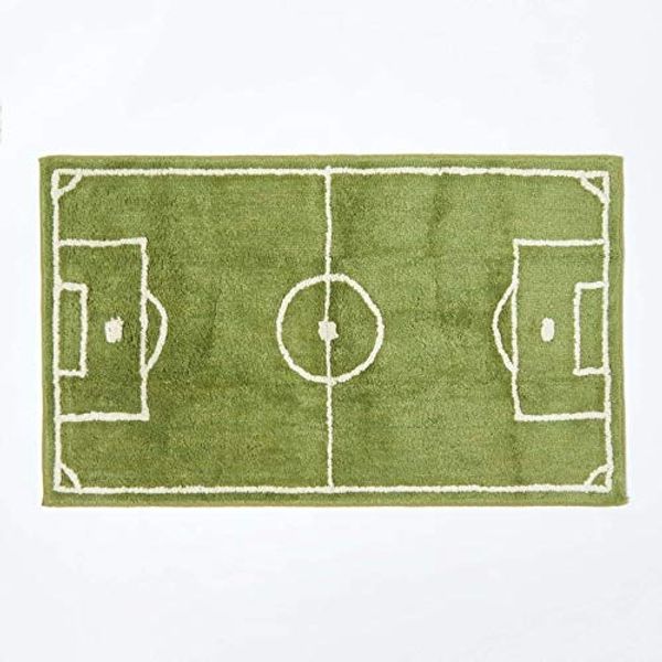 Homescapes Teppich Kinderteppich Fussballfeld 100% Baumwolle, Höhe: 20 mm