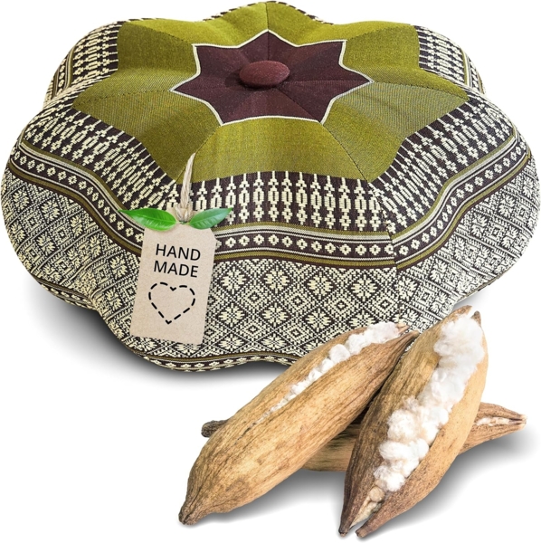 livasia Meditationskissen Zafukissen Stern klein, vegan und handgefertigt, 30x15cm, Kapok