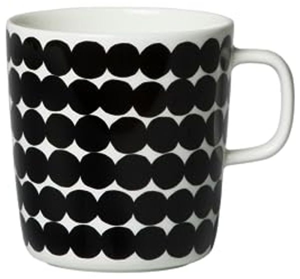 Marimekko Tasse Becher Oiva-Räsymatto Schwarz-Weiß (Groß)