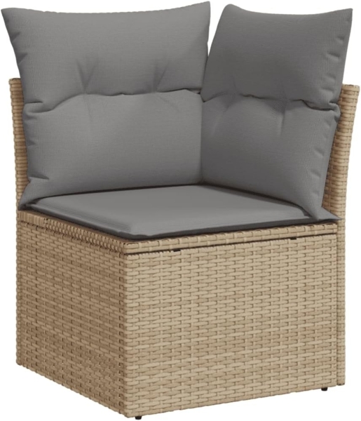 vidaXL 8-tlg. Garten-Sofagarnitur mit Kissen Beige Poly Rattan 3260232 Bild 5