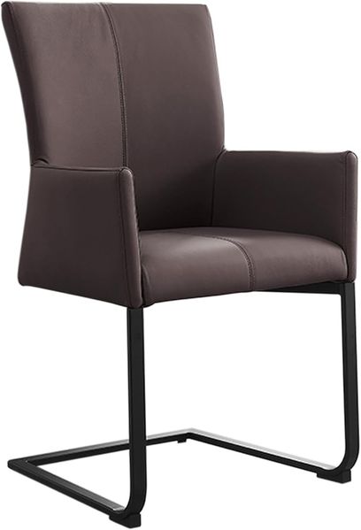 riess-ambiente Esszimmerstuhl SAMSON taupe grau / schwarz · Schwingstuhl mit Echtleder-Bezug (Einzelartikel, 1 St), Esszimmer · mit Armlehnen & Metallrahmen · bis 120kg belastbar