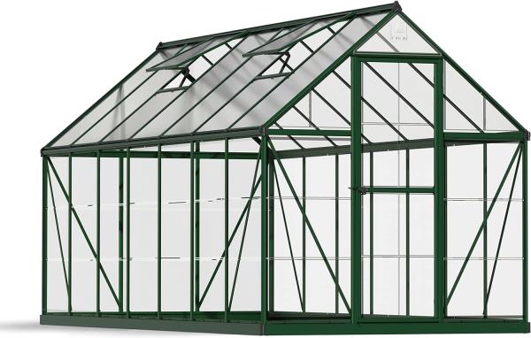 Palram - Canopia Aluminium Gewächshaus Hybrid 614 | Grün | 426 x 185 x 208 cm