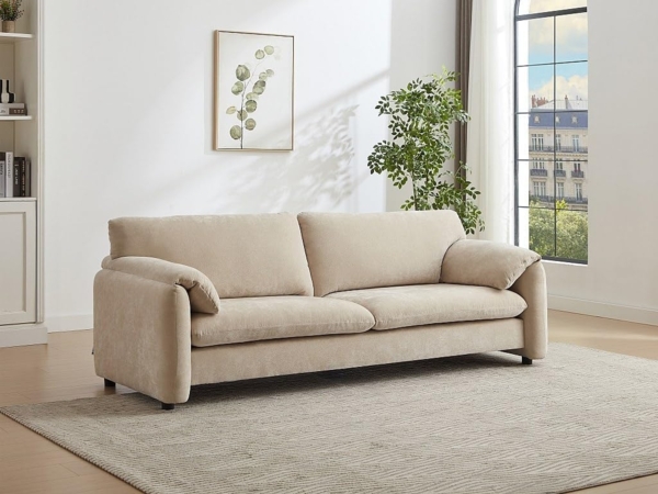 Vente-unique - Sofa 3‑Sitzer – Stoff – Beige – OPRALIO Bild 2