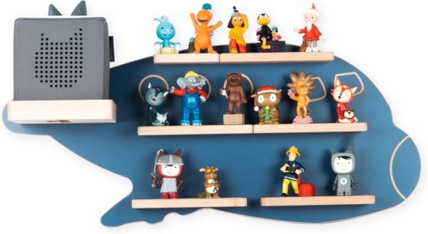 Boarti 'Flugzeug' Tonies-Regal, blau, mit Platz für ca. 38 Figuren und Toniebox
