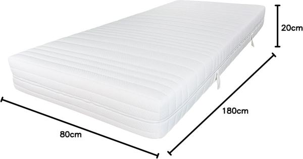 AM Qualitätsmatratzen Orthopädische 7-Zonen Taschenfederkernmatratze 80x180 cm - H4 Matratze - Made in Germany Bild 2