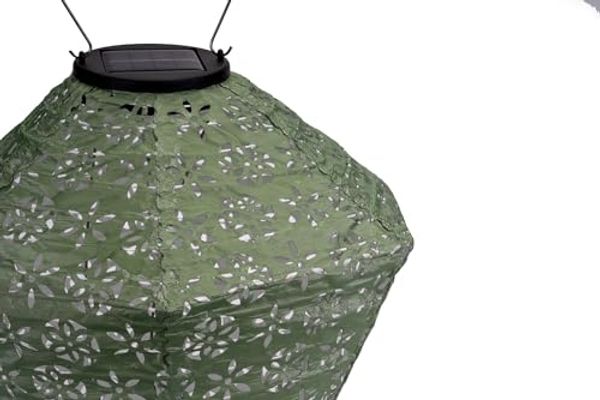 Pauleen LED Solarleuchte Sunshine Flower Lampion Solar grün Tyvek Vlies, LED fest integriert, Laterne Bild 6