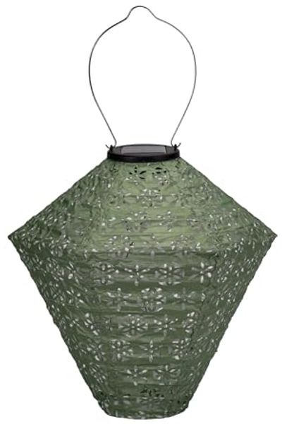 Pauleen LED Solarleuchte Sunshine Flower Lampion Solar grün Tyvek Vlies, LED fest integriert, Laterne