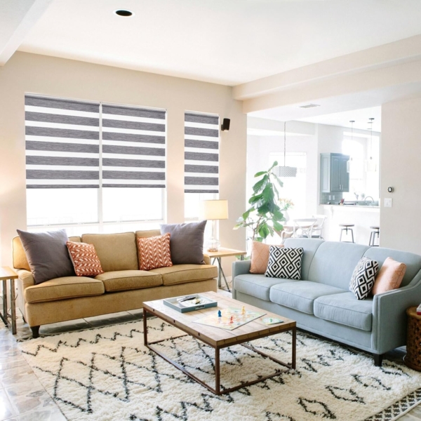 Deswell Doppelrollo Klemmfix ohne Bohren Marmor-Grau B60 x H130 cm (Stoffbreite 56cm) Rollos für Fenster ohne Bohren für Fenster mit Lichtdurchlässig & Verdunkelnd/Höhe Stufenlos Verstellbar Bild 8