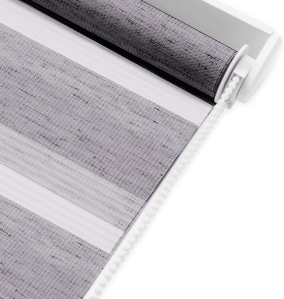 Deswell Doppelrollo Klemmfix ohne Bohren Marmor-Grau B60 x H130 cm (Stoffbreite 56cm) Rollos für Fenster ohne Bohren für Fenster mit Lichtdurchlässig & Verdunkelnd/Höhe Stufenlos Verstellbar Bild 9