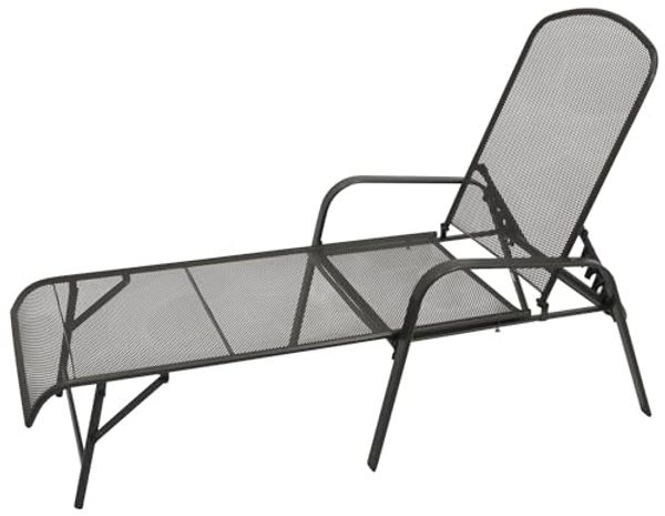 DEGAMO Gartenliege CLASSIC, verstellbar, Streckmetall anthrazit, mit Armlehnen