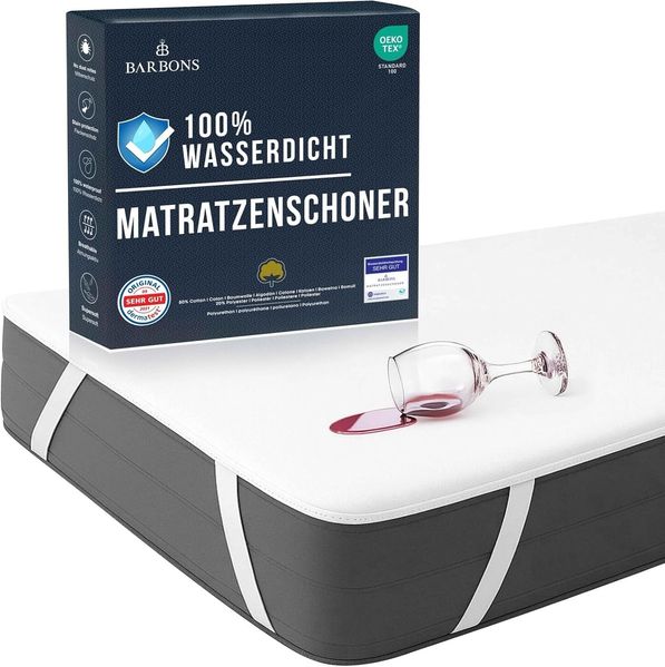 BARBONS Matratzenschoner 200x200 2er - Oeko-TEX Zertifiziert wasserdichte Matratzenauflage Inkontinenzunterlage waschbar Atmungsaktiv (200x200 cm 2er Set)