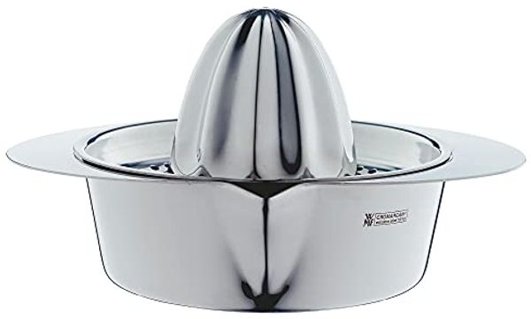 WMF Gourmet Zitronenpresse Edelstahl 13cm, Zitruspresse manuell, Cromargan Edelstahl mattiert, für Zitronen, Limetten, Apfelsinnen, Orange, Grapfruit