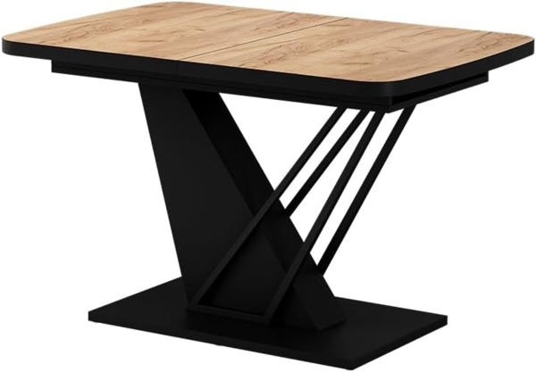 Esstisch Fenaro Goldkraft Eiche/Schwarz 120x80 cm ausziehbar Vicco Bild 1
