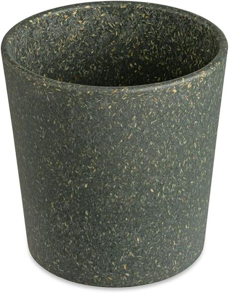 Koziol Becher 4er-Set Connect Cup S, stapelbare Trinkbecher, Kunststoff-Holz-Mix, Nature Ash Grey, 190 ml, 7141701